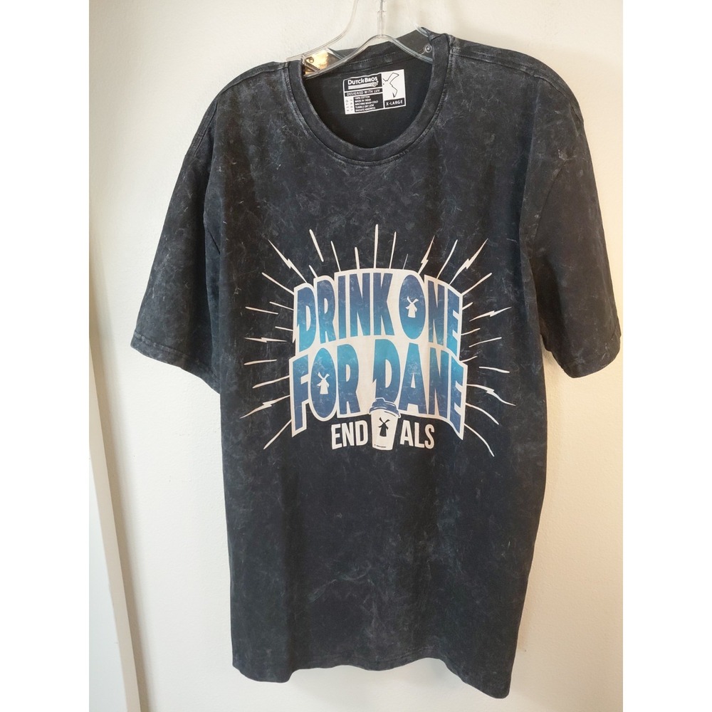 Dutch Bros Coffee Shirt Mens XL Gray Drink One For Dane ALS Graphic Tee